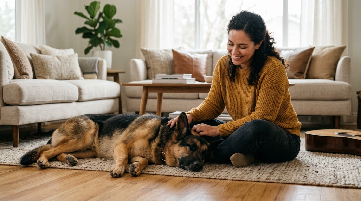 German Shepherd dog, dog anxiety