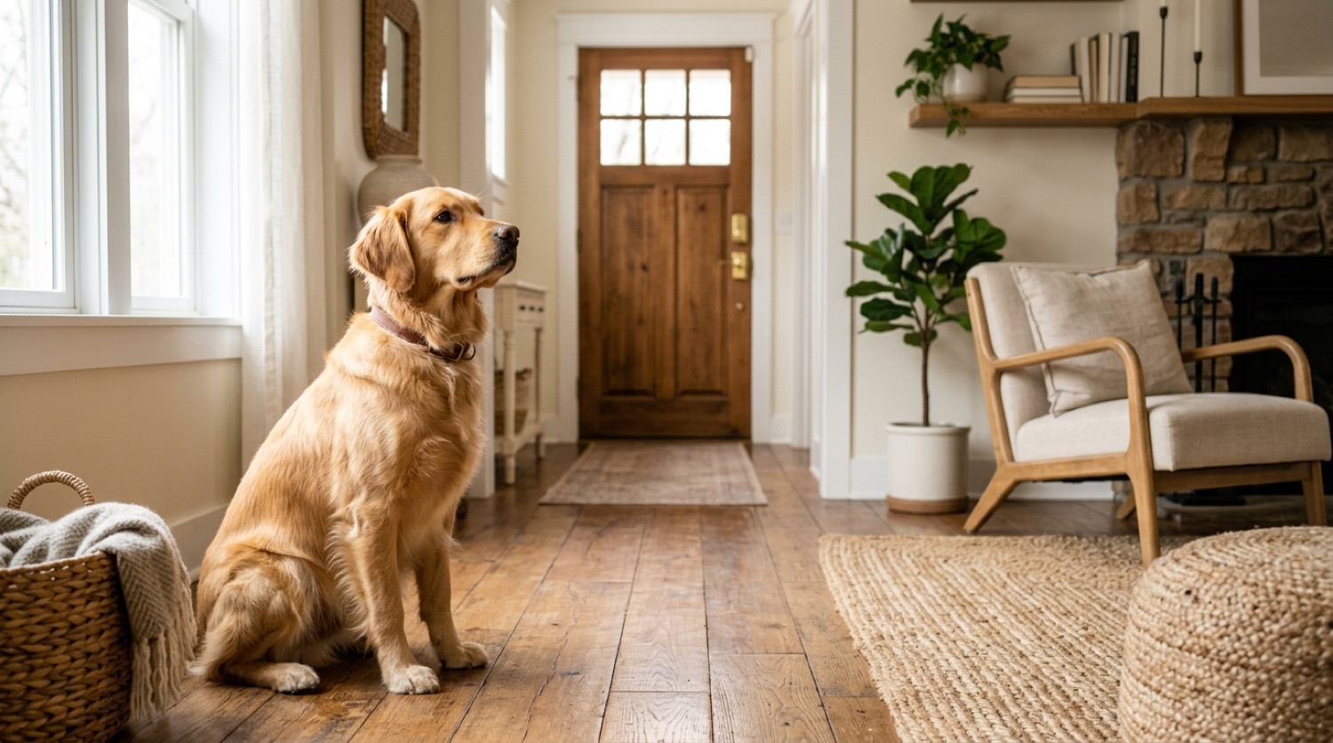 Healthy dog, dog separation anxiety