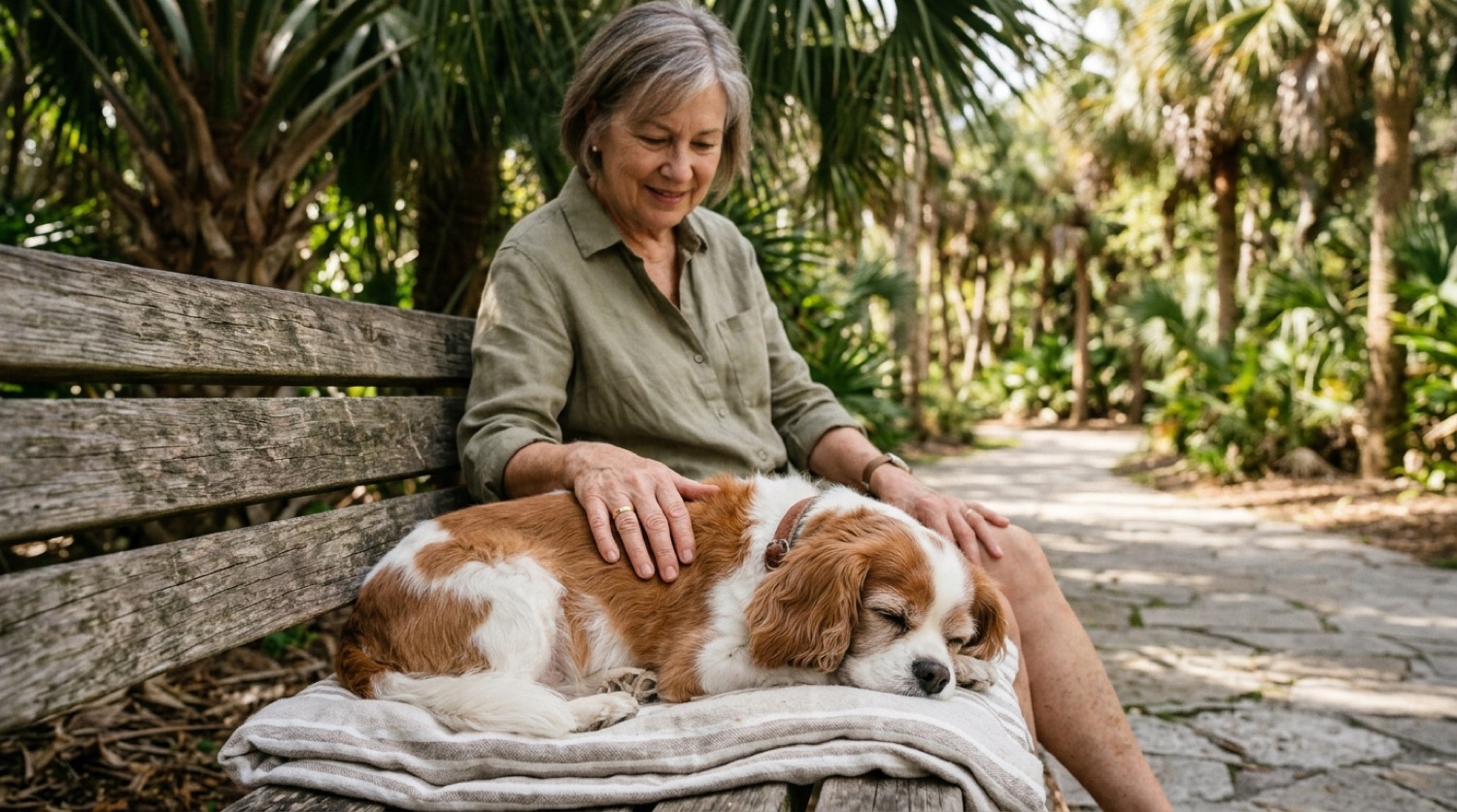 Cavalier King Charles Spaniel dog, senior dog anxiety in Tampa, Florida